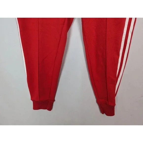 Adidas S Originals Tracksuit 2 PC Set Red White Side Stripes Jogger Pants Jacket